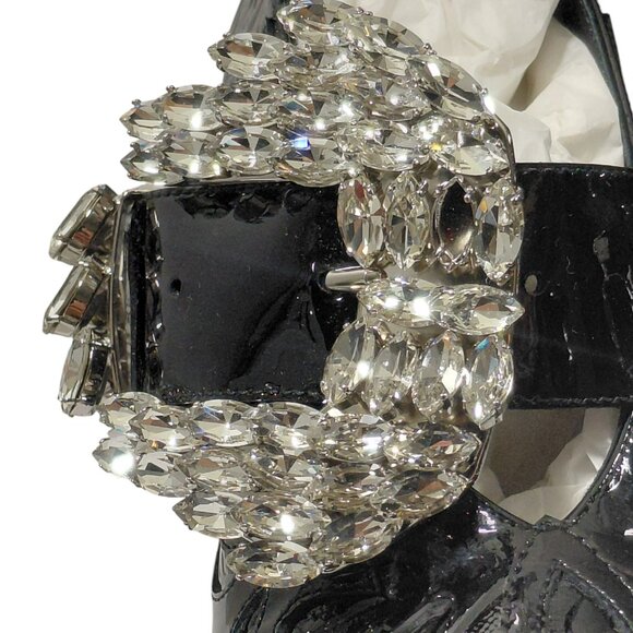 Balmain Clara Western Crystal-Embellished 95mm Womens Black Pumps -US 6- (0570) - Picture 9 of 16